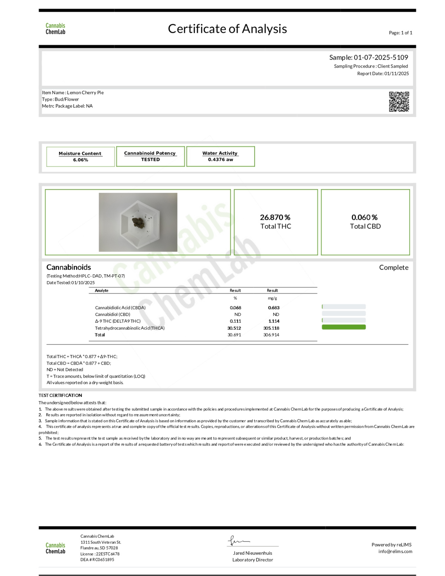 Lemon Cherry Pie - 7g